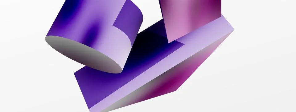 Metallic 3d shape vector geometric background. Trendy techno business template Illustrazione stock