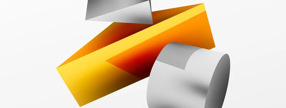 Metallic 3d shape vector geometric background. Trendy techno business template Stockillustratie