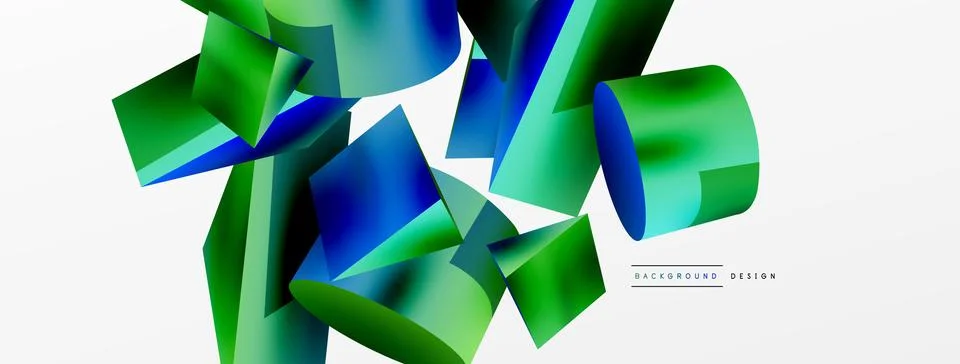 Metallic 3d shape vector geometric background. Trendy techno business template Illustrazione stock