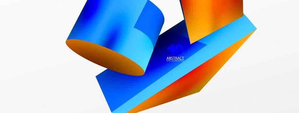 Metallic 3d shape vector geometric background. Trendy techno business template Stockillustratie