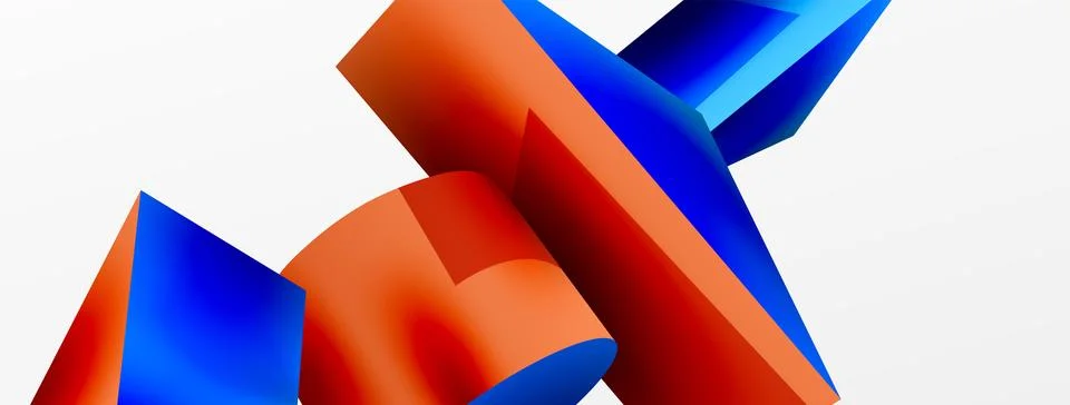 Metallic 3d shape vector geometric background. Trendy techno business template Illustrazione stock