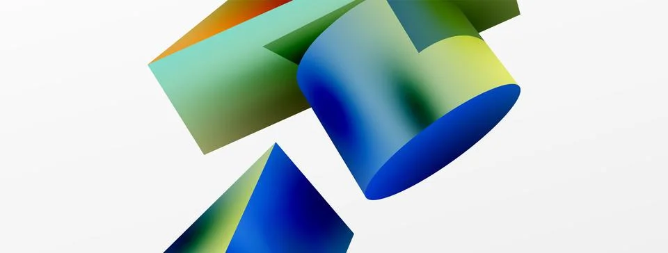 Metallic 3d shape vector geometric background. Trendy techno business template Stockillustratie