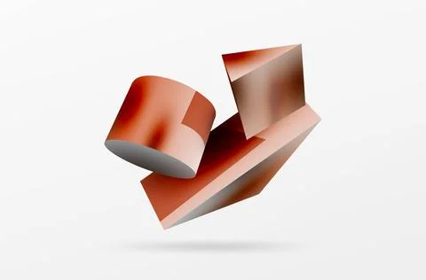 Metallic 3d shape vector geometric background. Trendy techno business template Stockillustratie