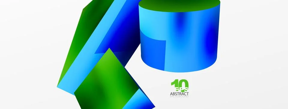 Metallic 3d shape vector geometric background. Trendy techno business template Stock Illustration