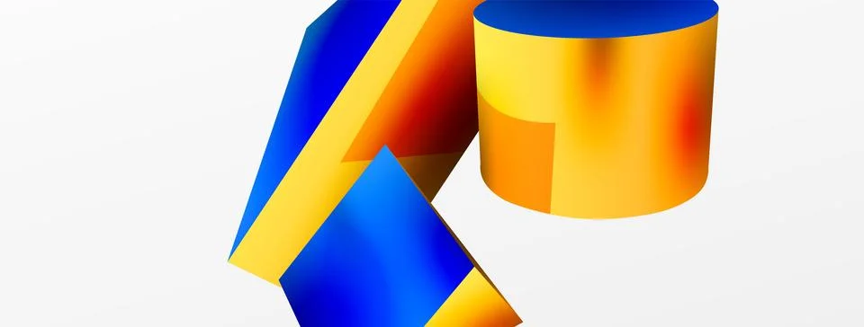 Metallic 3d shape vector geometric background. Trendy techno business template Illustrazione stock