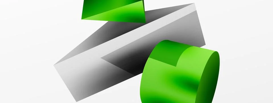 Metallic 3d shape vector geometric background. Trendy techno business template Stockillustratie