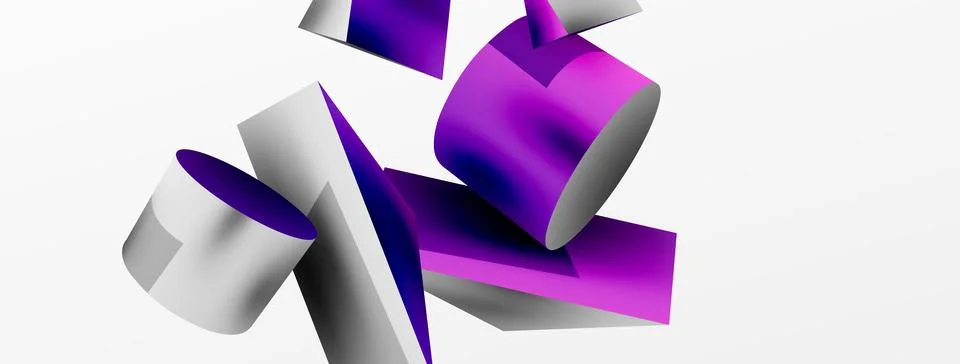 Metallic 3d shape vector geometric background. Trendy techno business template Illustrazione stock