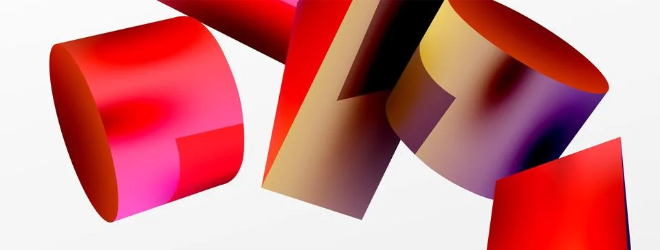 Metallic 3d shape vector geometric background. Trendy techno business template Stock Illustration