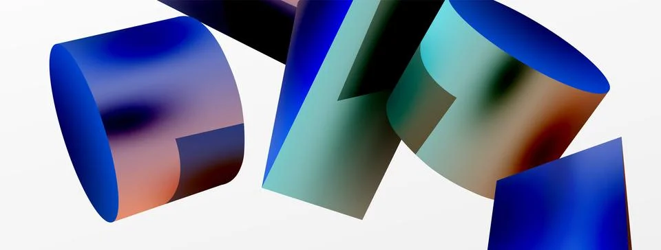 Metallic 3d shape vector geometric background. Trendy techno business template Stock Illustration
