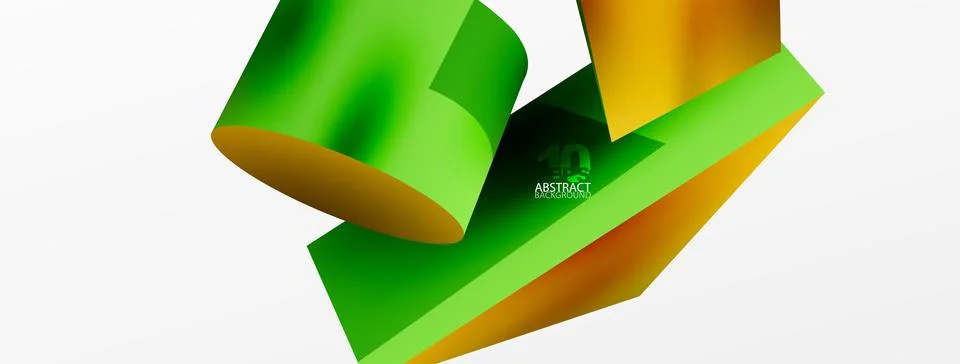 Metallic 3d shape vector geometric background. Trendy techno business template Stockillustratie