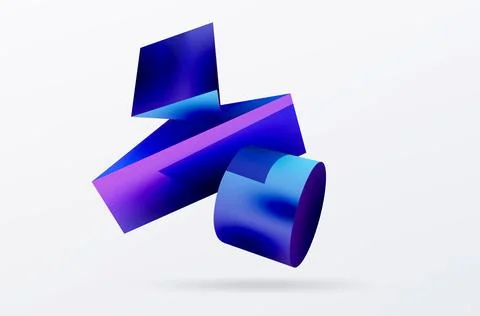 Metallic 3d shape vector geometric background. Trendy techno business template Illustrazione stock