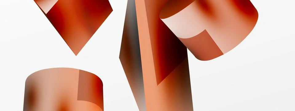 Metallic 3d shape vector geometric background. Trendy techno business template Stockillustratie