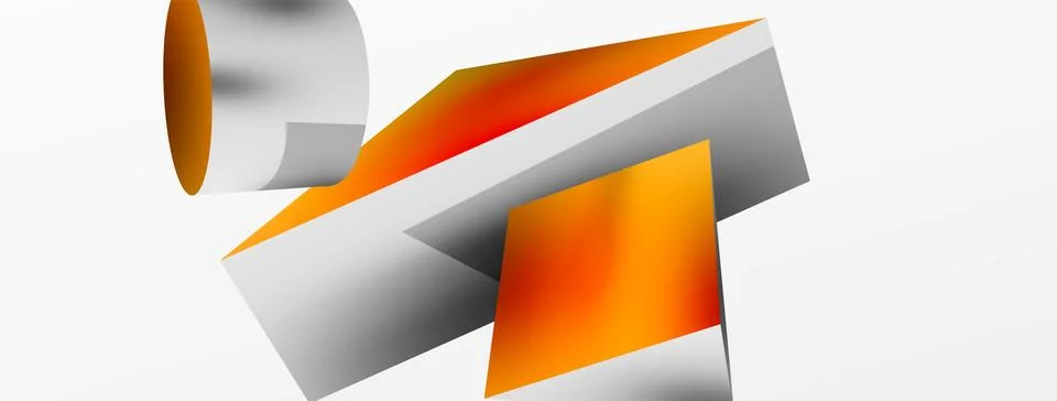 Metallic 3d shape vector geometric background. Trendy techno business template Stockillustratie