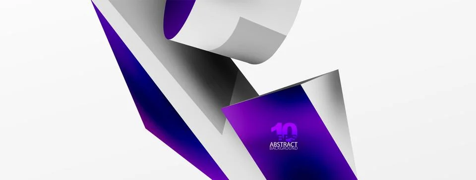 Metallic 3d shape vector geometric background. Trendy techno business template Stockillustratie