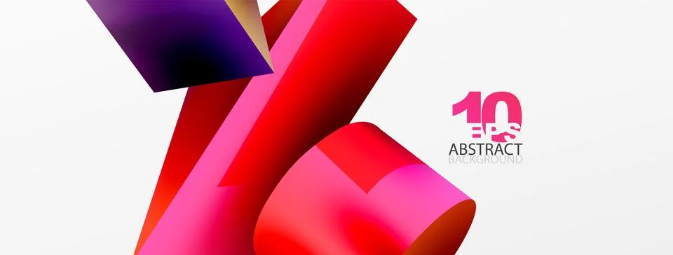 Metallic 3d shape vector geometric background. Trendy techno business template Illustrazione stock