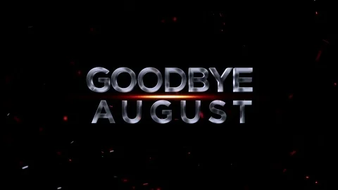 Metallic 3D text reading Goodbye August with glowing light effect and float.. Video stock 343575889