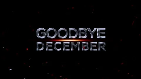Metallic 3D text reading goodbye december with glowing light effects and sc.. Vídeos de archivo 343575919