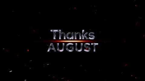 Metallic 3D text reading Thanks August with glowing light effect and scatte.. Vídeos de archivo 343575917