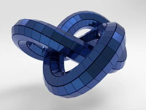 Metallic Abstract Blue Isolated Shape - Modern Futuristic Design Stock Illustration