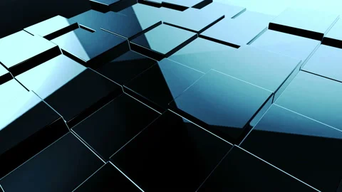 Metallic abstract cubes are turning, 3d animation 4k Vídeo Stock 114672510