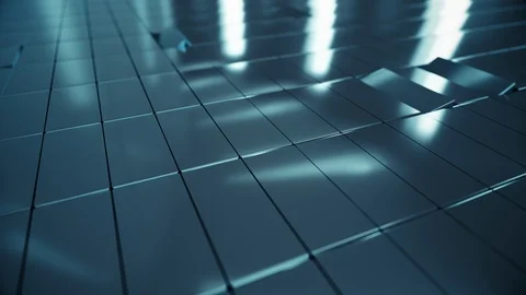 Metallic abstract cubes are turning, Seamless loop 3d render Stock Footage 121805925