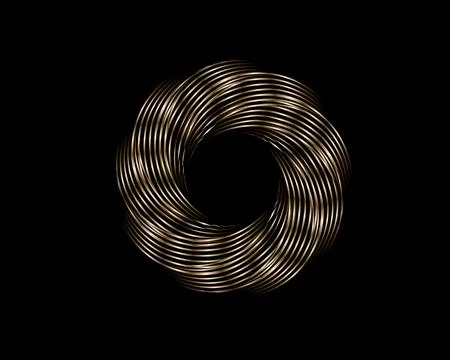 Metallic Abstract Flower Vortex, vector geometric circles bronze logo design Stockillustratie