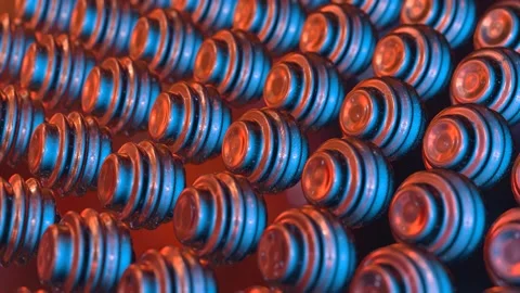 Metallic abstract round geometric forms move loop 4K 3D animation Stock Footage 203818364