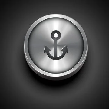 Metallic anchor icon Stock Illustration
