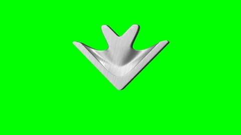 Metallic arrow on green background. Isolated 3D render Stock Footage 125670259