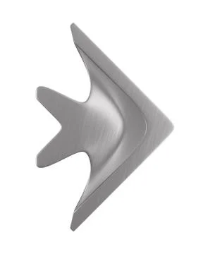 Metallic arrow on white background. Isolated 3D illustration 스톡 일러스트