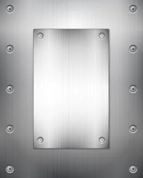 Metallic background and plate Stock Illustration