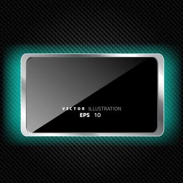 Metallic background with carbon texture and speech bubble Stock Illustration