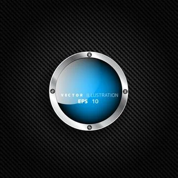 Metallic background with carbon texture and speech bubble Stock Illustration