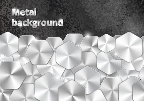 Metallic background with silvery plates Stock Illustration