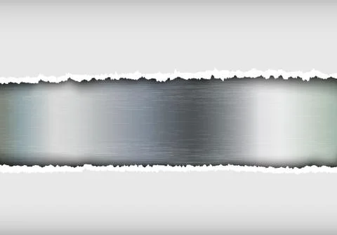 Metallic background with torn paper and place for text Stock Illustration