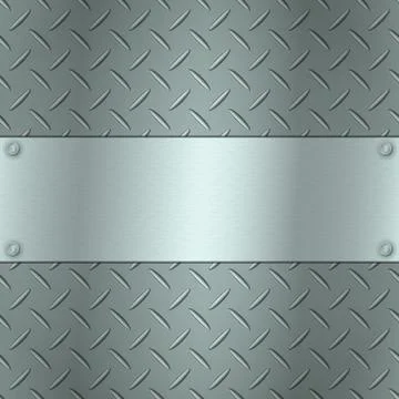 Metallic background with tread plate texture and steel textured plate for you Stock Illustration