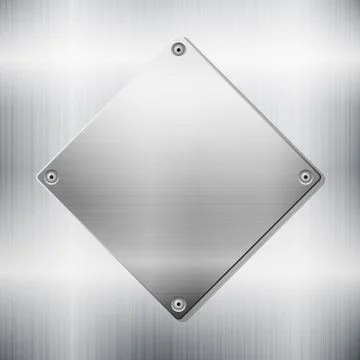 Metallic background witth plate Stock Illustration