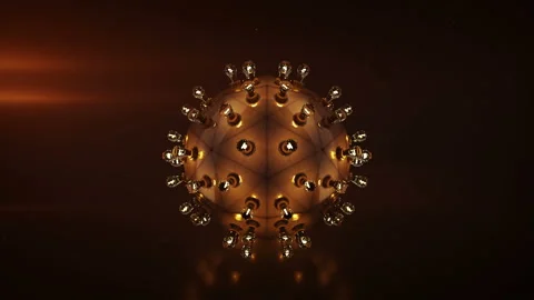 Metallic ball with edison style red ligh... | Stock Video | Pond5