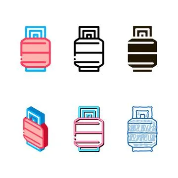 Metallic barrel icon types vector outline Stock Illustration