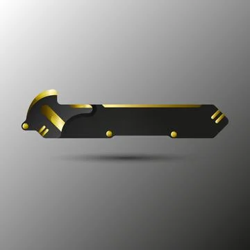 Metallic black lower third banner for breaking news or video broadcast title Stock Illustration