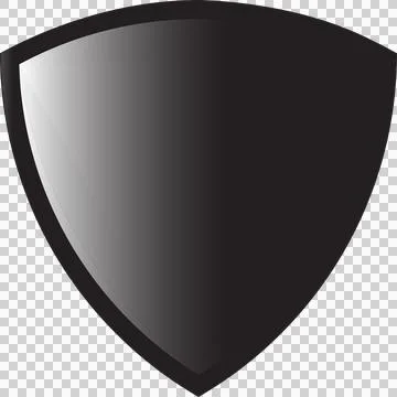 Metallic Black Shield Vector Icon for Security and Protection 스톡 일러스트