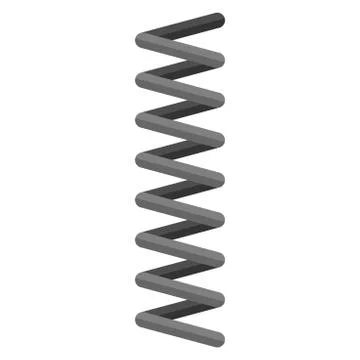 Metallic black spring isolated Stock Illustration