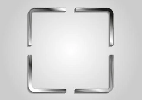 Metallic blank square frame abstract geometric design Stock Illustration