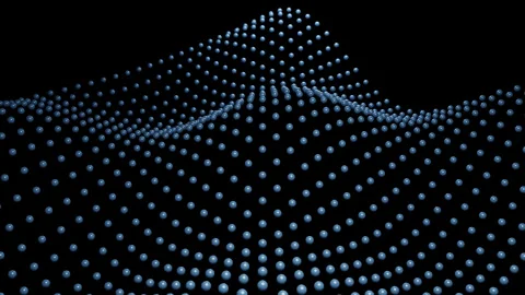 Metallic Blue Spheres Wave Grid Undulating Vídeos de archivo 332545826