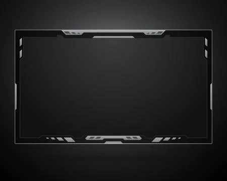 Metallic borders game overlay screen interface panel for live video streaming Stock Illustration