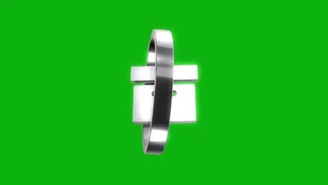 Metallic box icon rotating against green screen background. Stock Footage 346499335