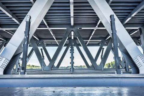 Metallic bridge construction Stock Photos