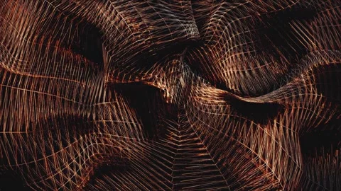 Metallic bronze design pattern of woven moving lines. Stock Footage 296228374