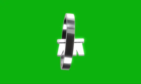 Metallic brush icon rotating on green background for digital interface clea.. Stock Footage 346499490