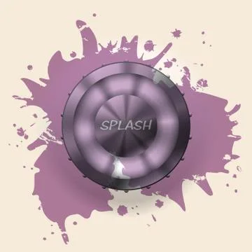 Metallic button splattered with paint Stock Illustration